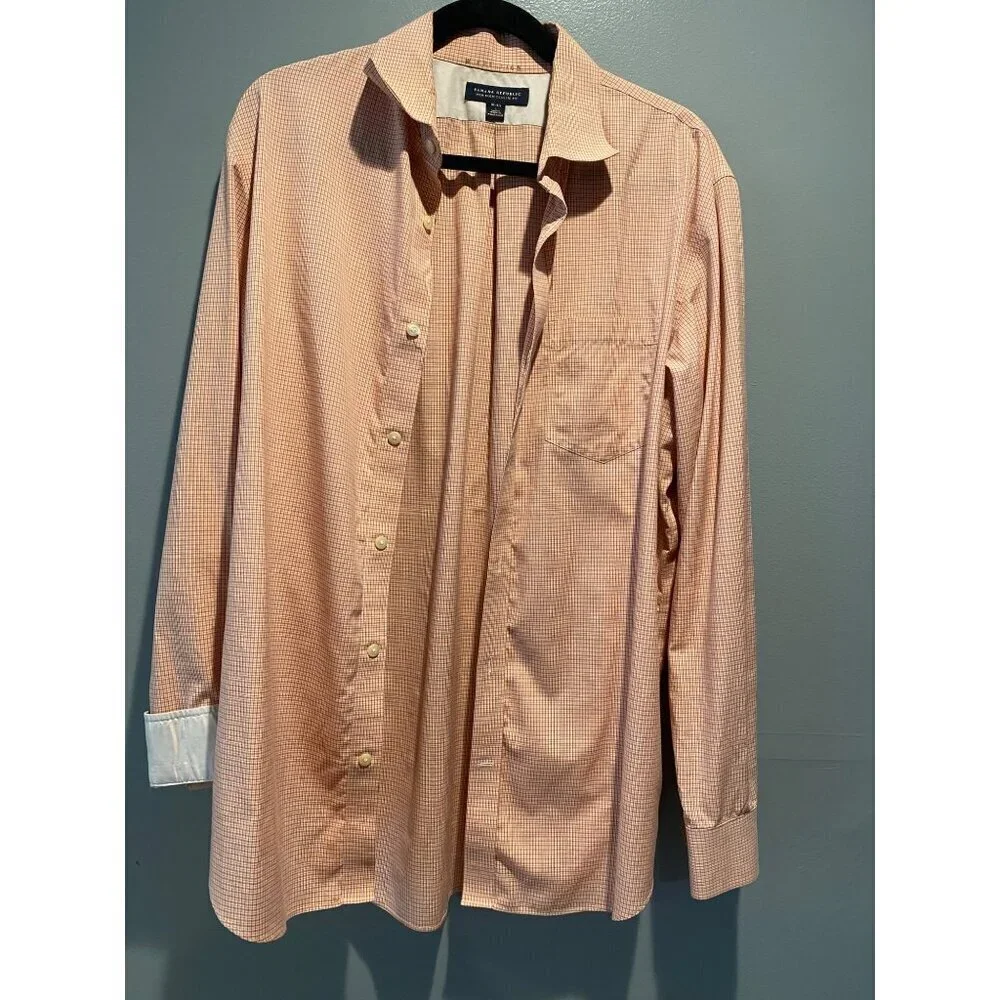 Banana Republic L Shirt Non-Iron Classic Fit Button Down Long Sleeve Workwear